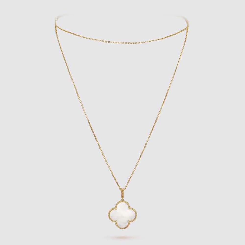 Van Cleef & Arpels Lady Magic Alhambra Long Necklace 1 Motif in 18K Yellow Gold-White