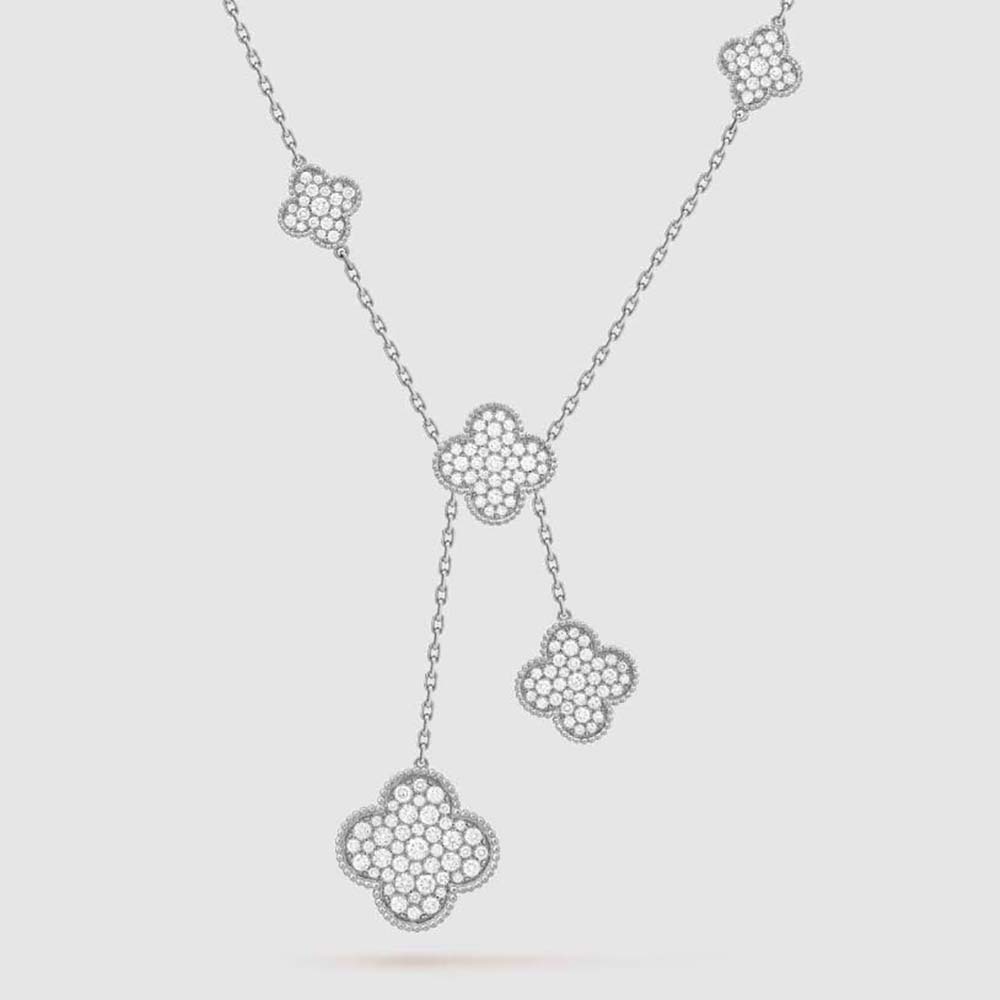 Van Cleef & Arpels Lady Magic Alhambra Necklace 6 Motifs in 18K White Gold (1)