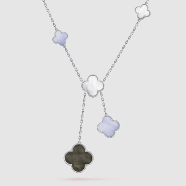 Van Cleef & Arpels Lady Magic Alhambra Necklace 6 Motifs in 18K White Gold-Black (1)