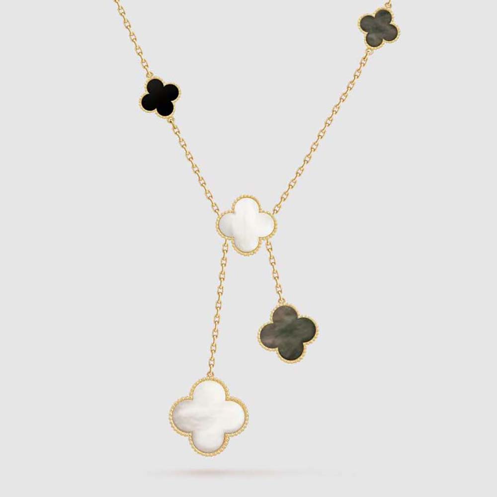 Van Cleef & Arpels Lady Magic Alhambra Necklace 6 Motifs in 18K Yellow Gold