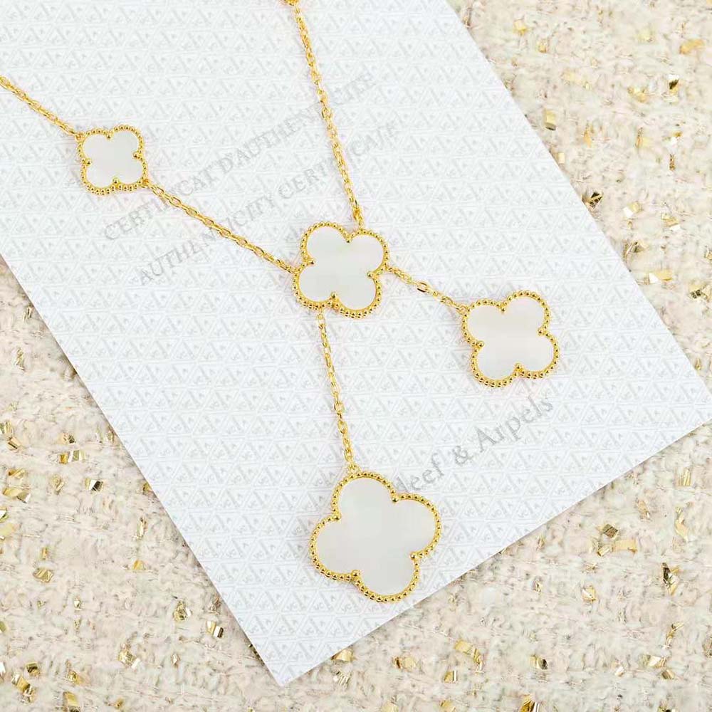 Van Cleef & Arpels Lady Magic Alhambra Necklace 6 Motifs in 18K Yellow Gold (4)