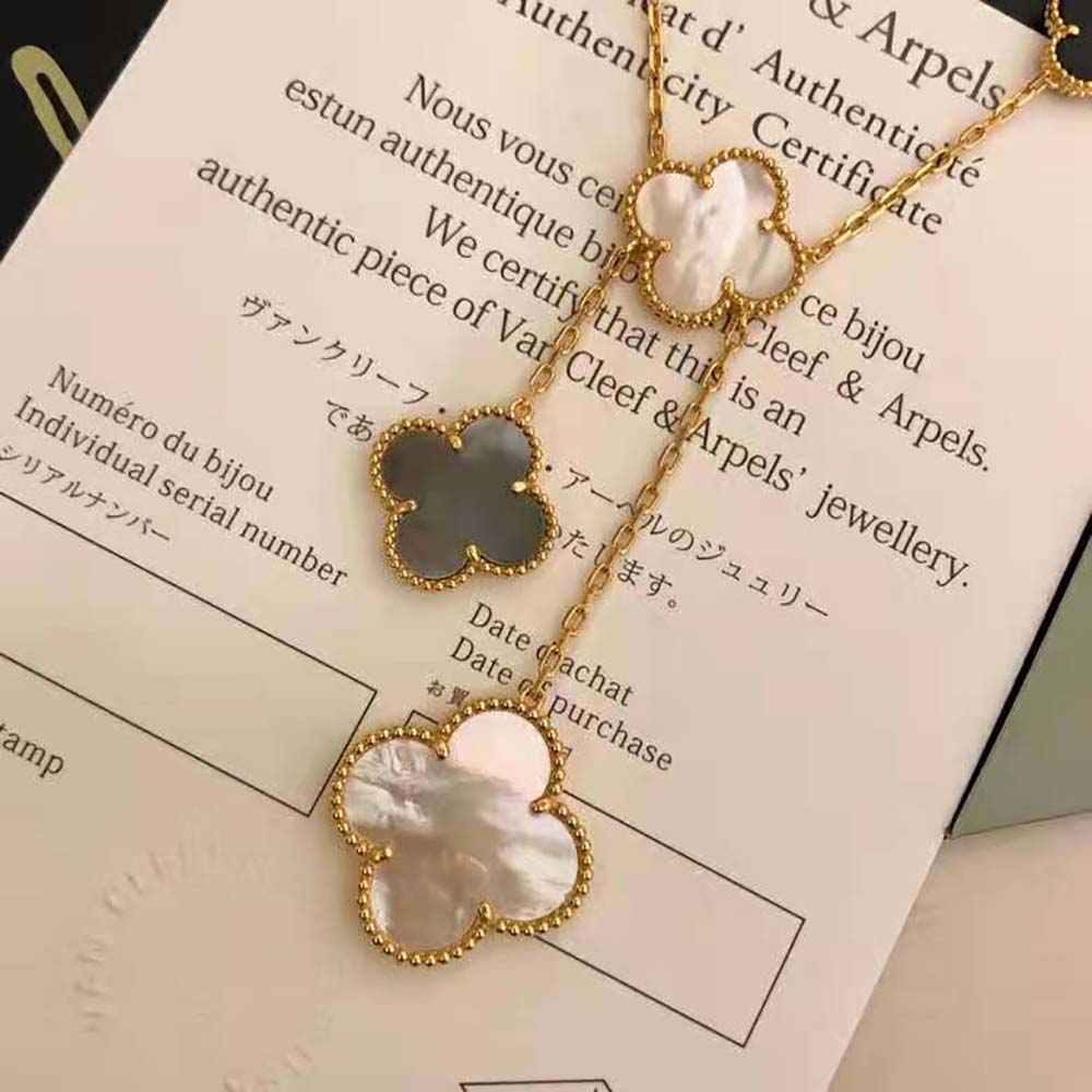 Van Cleef & Arpels Lady Magic Alhambra Necklace 6 Motifs in 18K Yellow Gold (5)