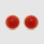 Van Cleef & Arpels Lady Perlée Couleurs Earrings in 18K Rose Gold-Red