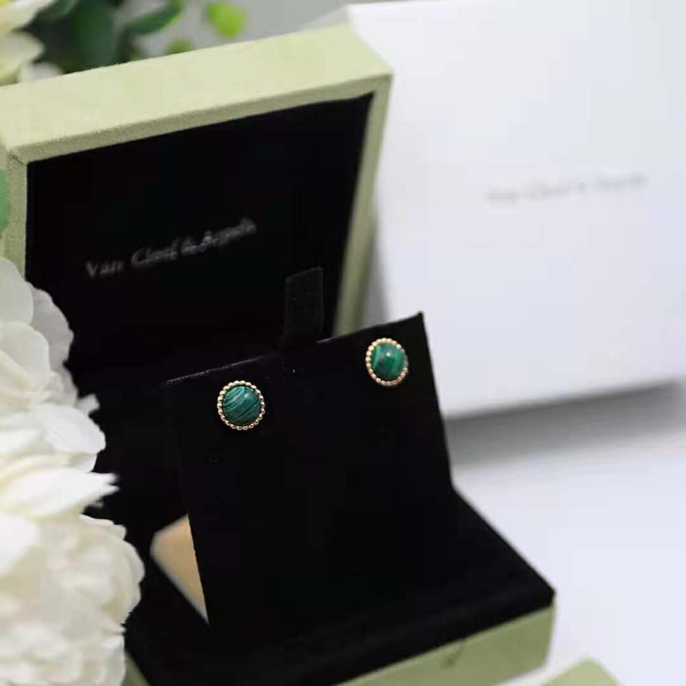 Van Cleef & Arpels Lady Perlée Couleurs Earrings in 18K Yellow Gold-Green (4)