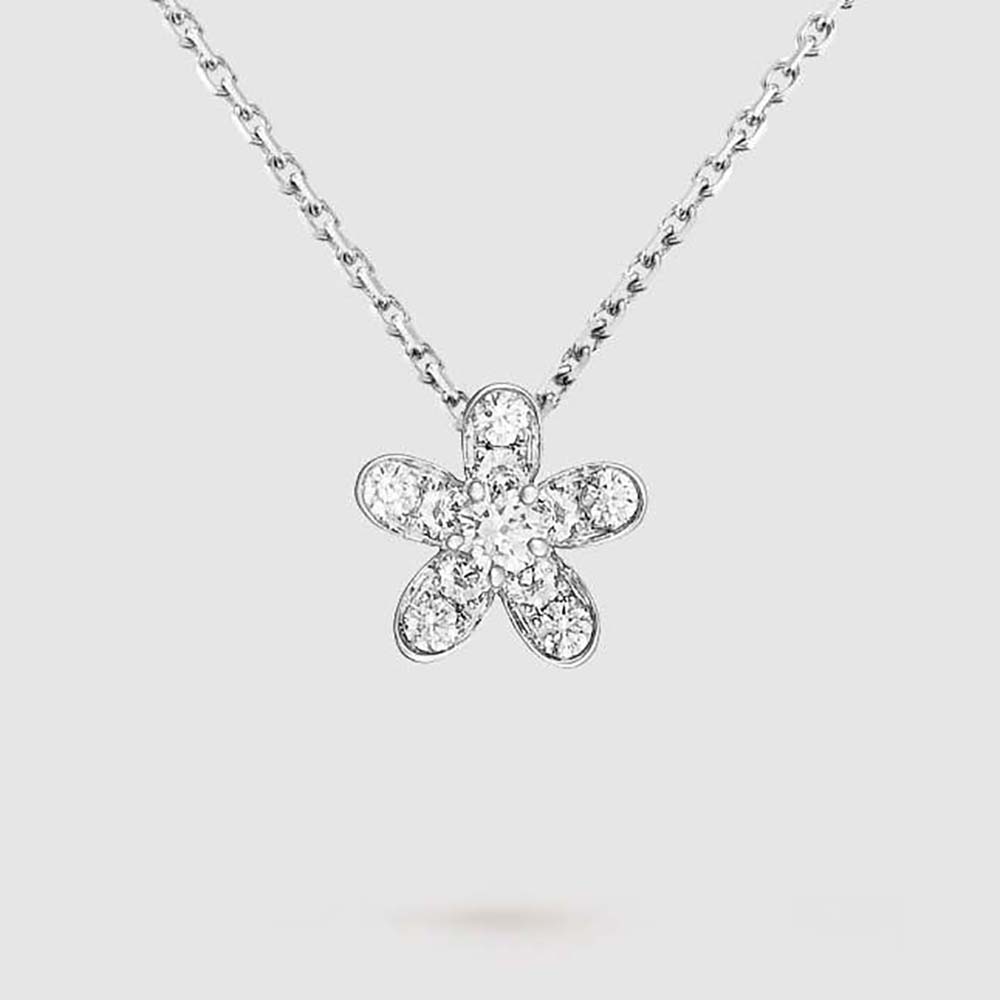 Van Cleef & Arpels Lady Socrate Pendant 1 Flower in 18K White Gold (1)