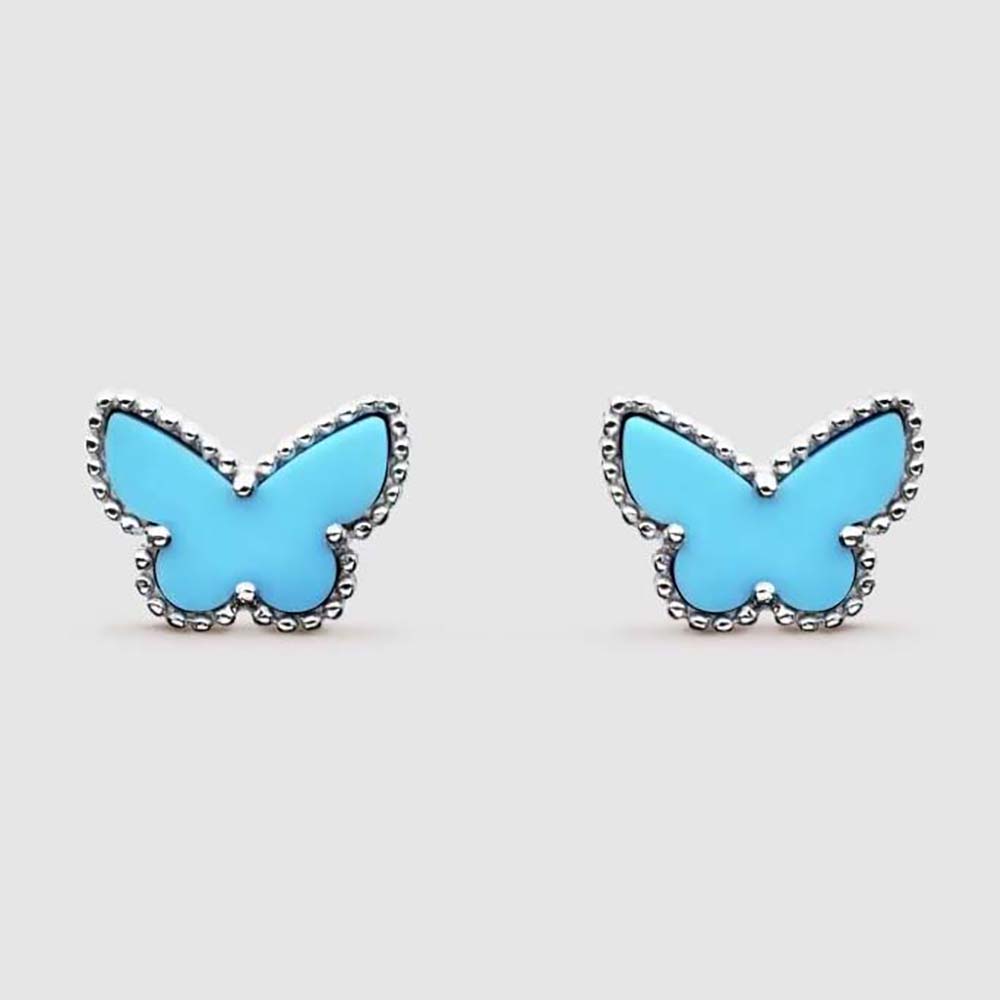 Van Cleef & Arpels Lady Sweet Alhambra Butterfly Earstuds in 18K White Gold (1)