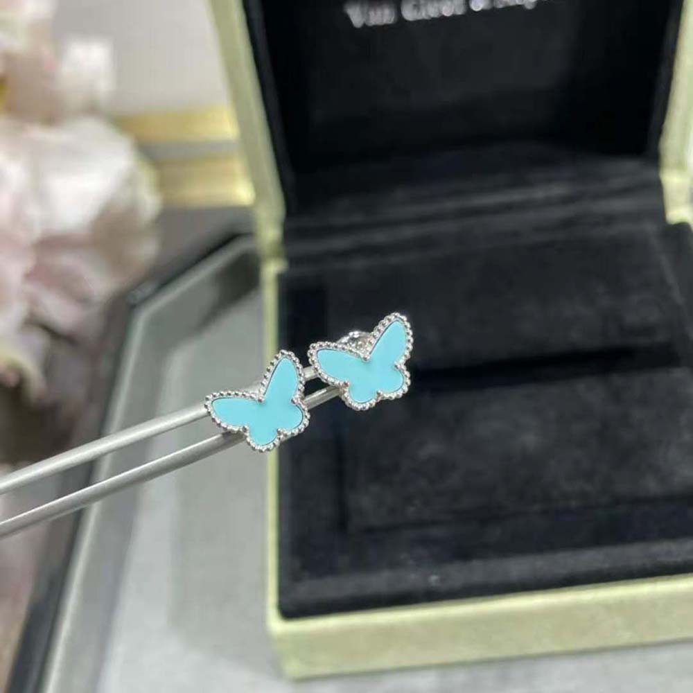 Van Cleef & Arpels Lady Sweet Alhambra Butterfly Earstuds in 18K White Gold (6)