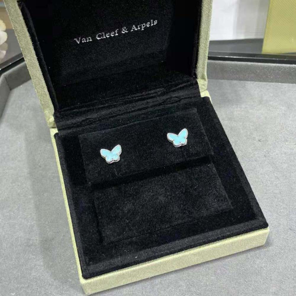 Van Cleef & Arpels Lady Sweet Alhambra Butterfly Earstuds in 18K White Gold (8)