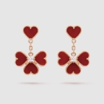 Van Cleef & Arpels Lady Sweet Alhambra Effeuillage Earrings in 18K Rose Gold