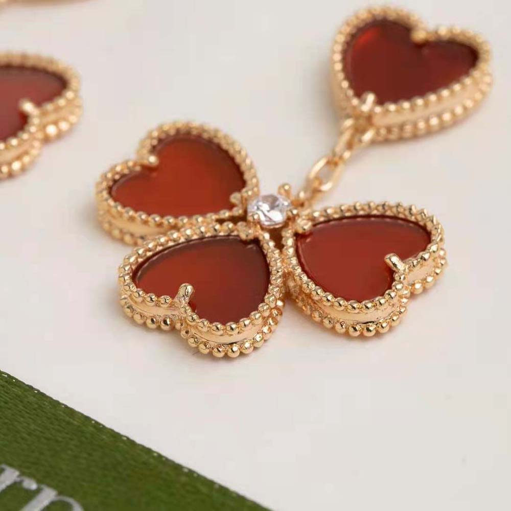 Van Cleef & Arpels Lady Sweet Alhambra Effeuillage Earrings in 18K Rose Gold (3)