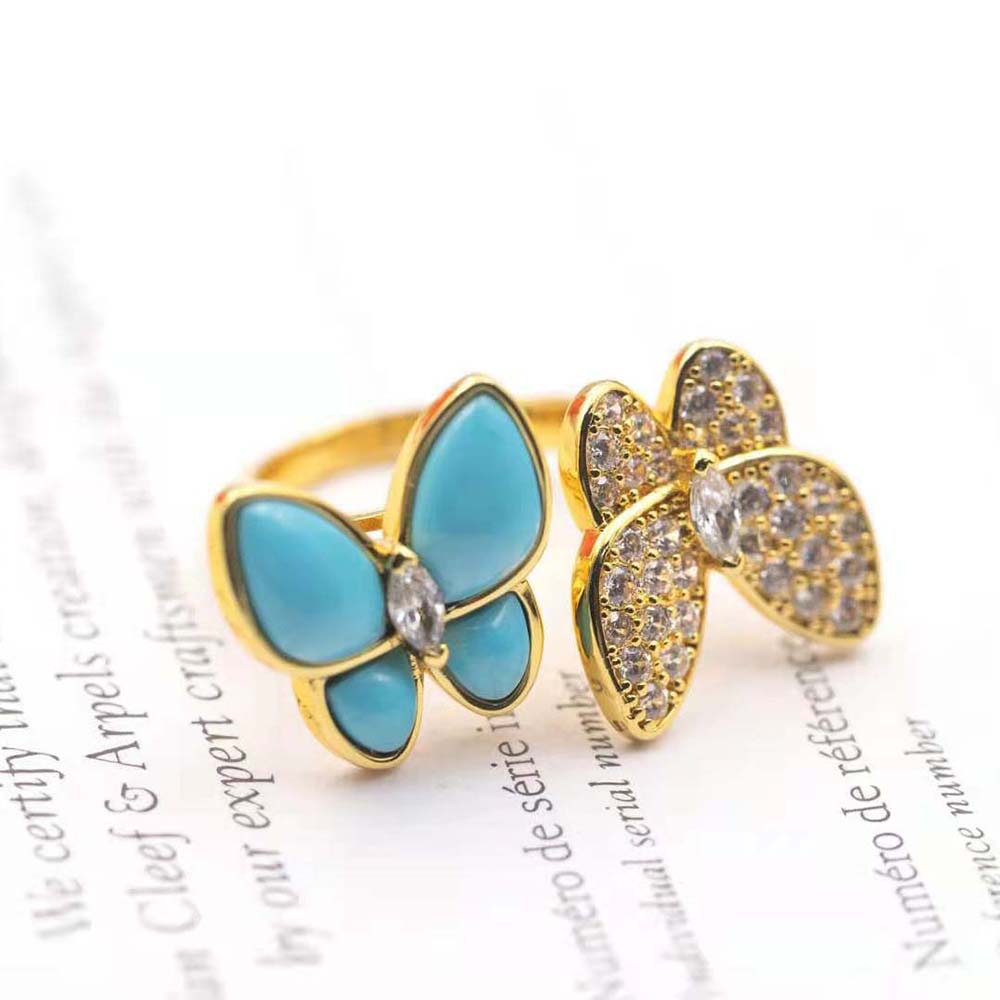 Van Cleef & Arpels Lady Two Butterfly Between the Finger Ring in 18K Yellow Gold (2)