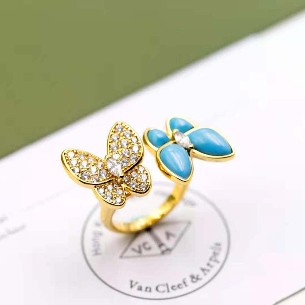 Van Cleef & Arpels Lady Two Butterfly Between the Finger Ring in 18K Yellow Gold (6)
