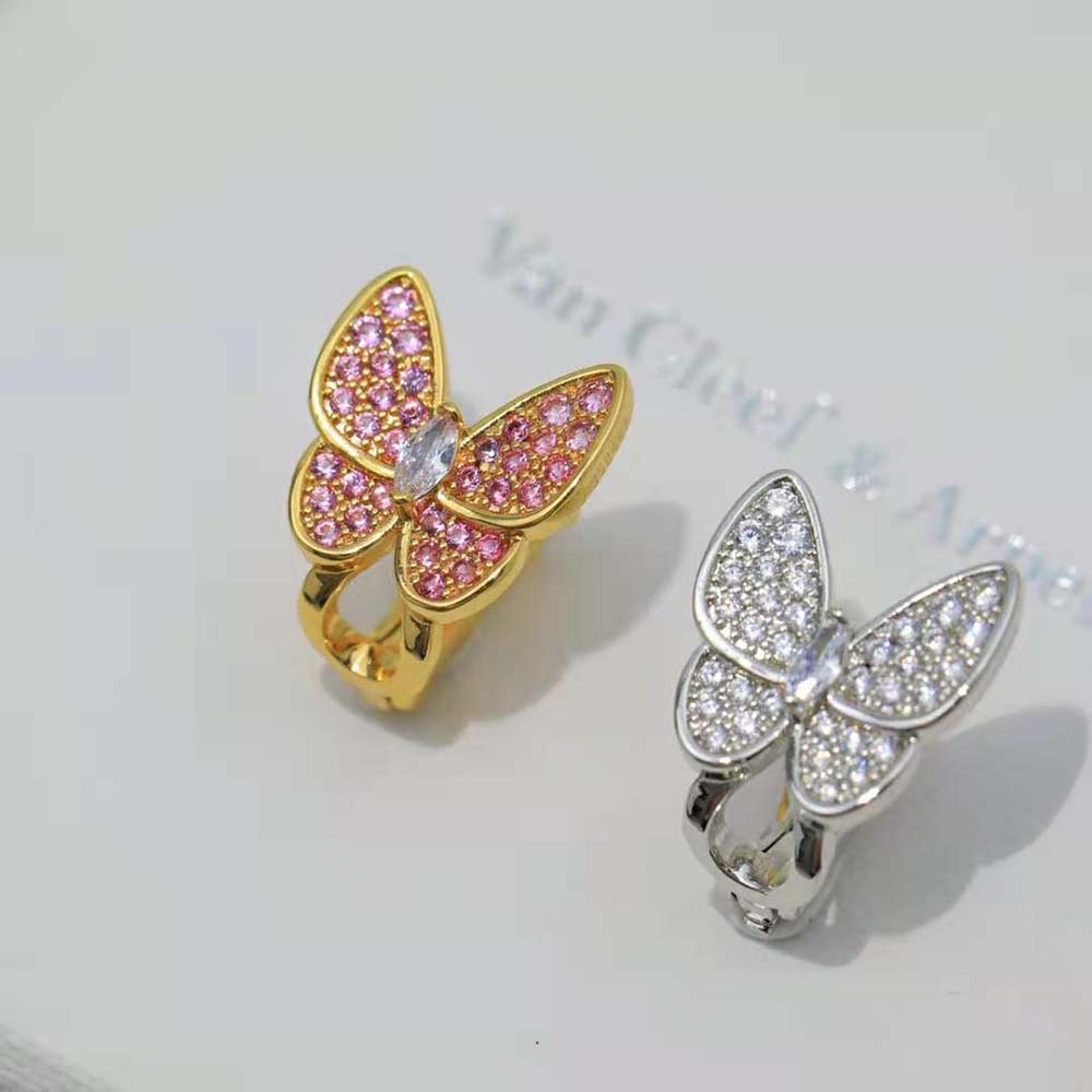 Van Cleef & Arpels Lady Two Butterfly Earrings in 18K White Gold (2)