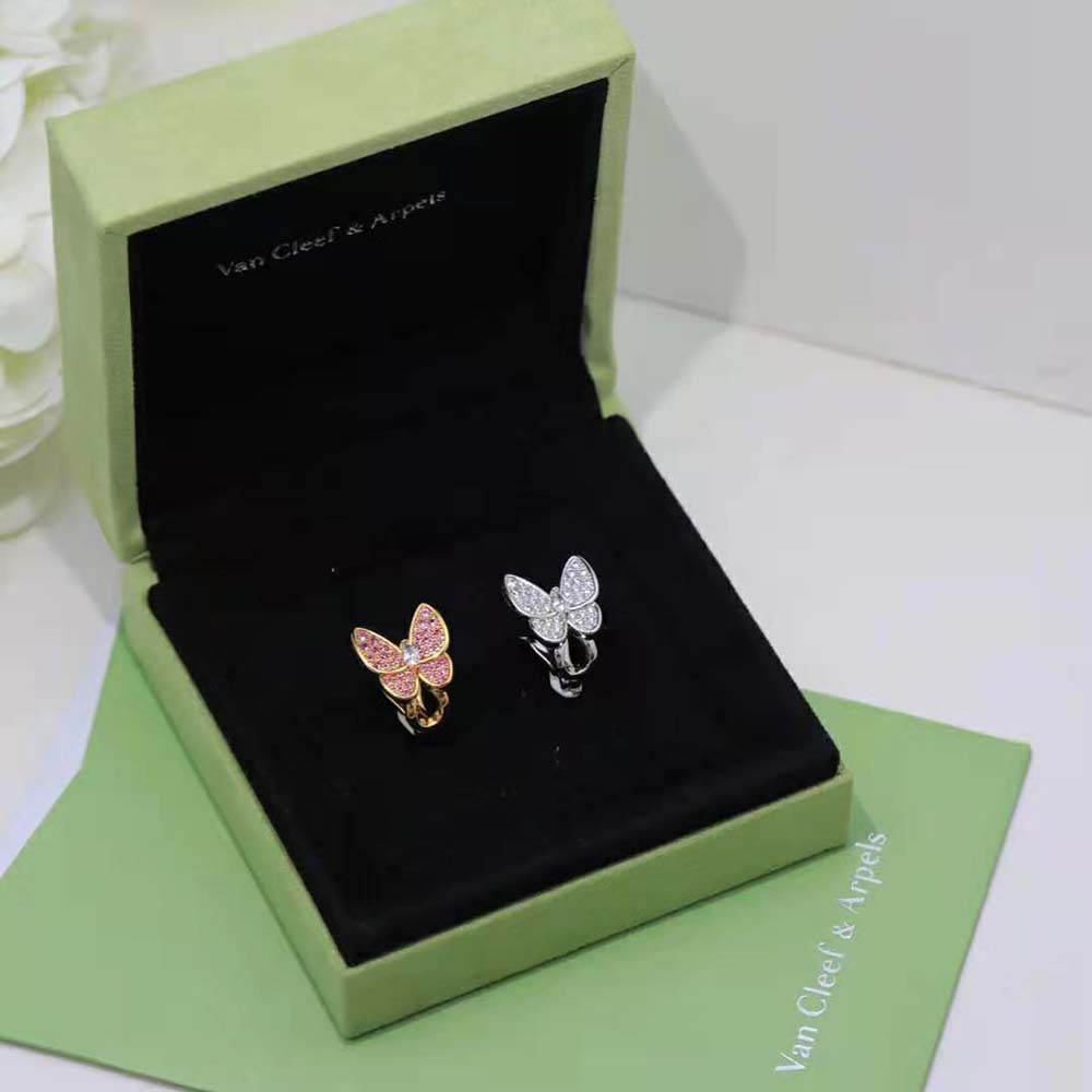 Van Cleef & Arpels Lady Two Butterfly Earrings in 18K White Gold (3)