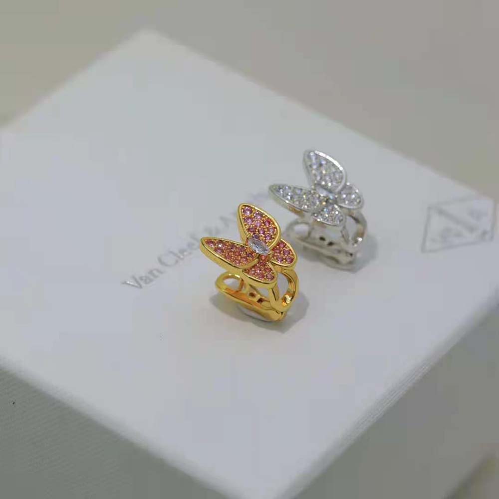 Van Cleef & Arpels Lady Two Butterfly Earrings in 18K White Gold (7)