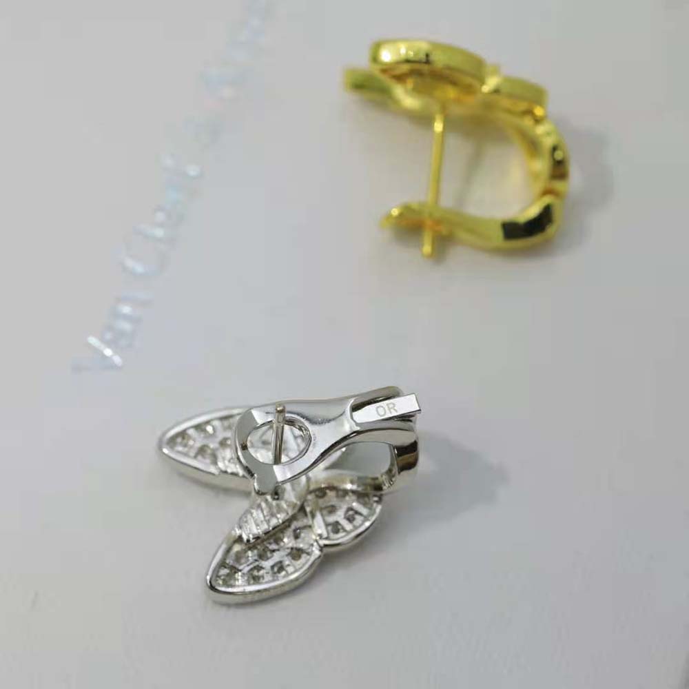 Van Cleef & Arpels Lady Two Butterfly Earrings in 18K White Gold (8)