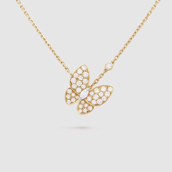 Van Cleef & Arpels Lady Two Butterfly Pendant in 18K Yellow Gold (1)