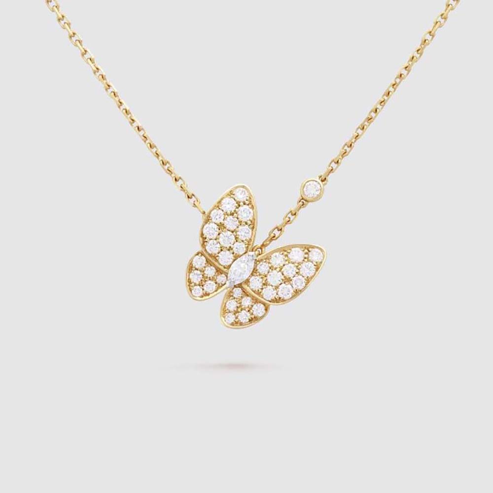 Van Cleef & Arpels Lady Two Butterfly Pendant in 18K Yellow Gold