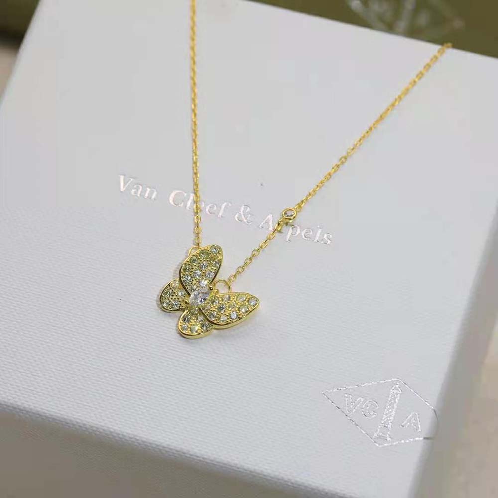 Van Cleef & Arpels Lady Two Butterfly Pendant in 18K Yellow Gold (5)