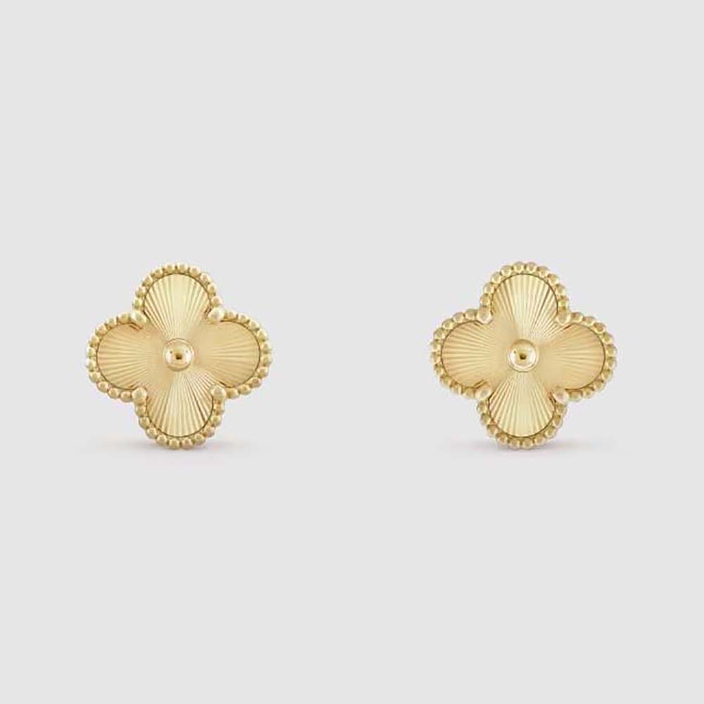 Van Cleef & Arpels Lady Vintage Alhambra Earrings in 18K Yellow Gold (1)