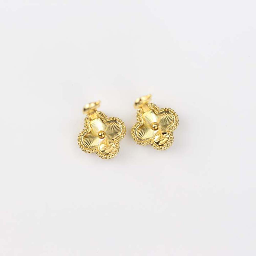 Van Cleef & Arpels Lady Vintage Alhambra Earrings in 18K Yellow Gold (6)