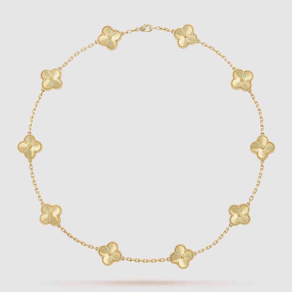Van Cleef & Arpels Lady Vintage Alhambra Necklace 10 Motifs in 18K Yellow Gold (1)