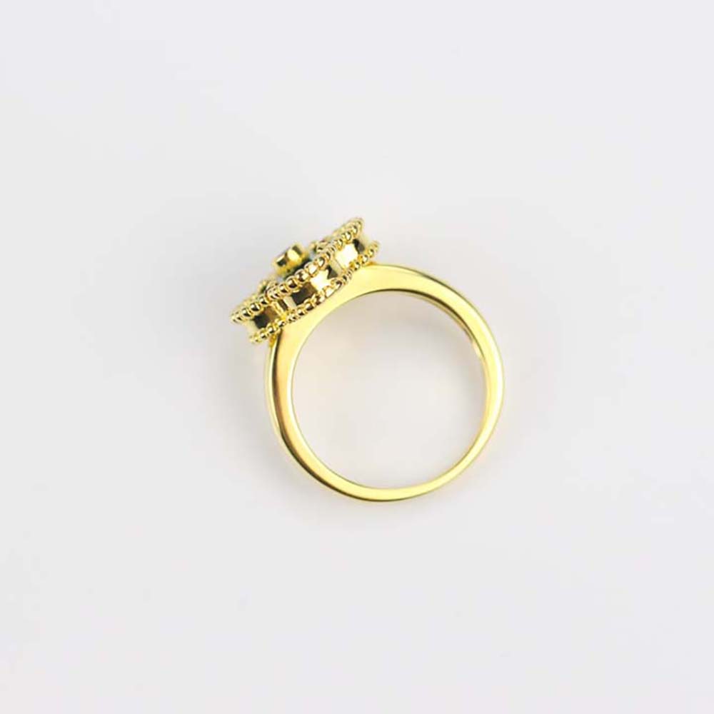 Van Cleef & Arpels Lady Vintage Alhambra Ring in 18K Yellow Gold-Green (6)