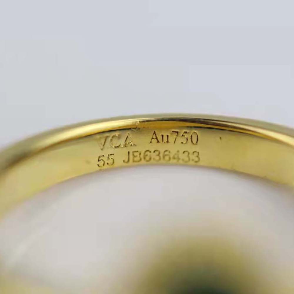 Van Cleef & Arpels Lady Vintage Alhambra Ring in 18K Yellow Gold-Green (7)