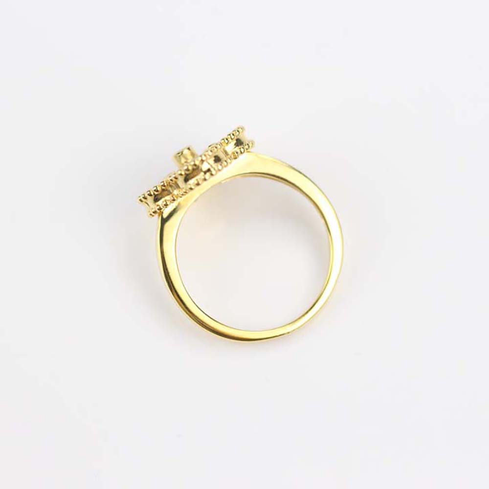 Van Cleef & Arpels Lady Vintage Alhambra Ring in 18K Yellow Gold-White (3)
