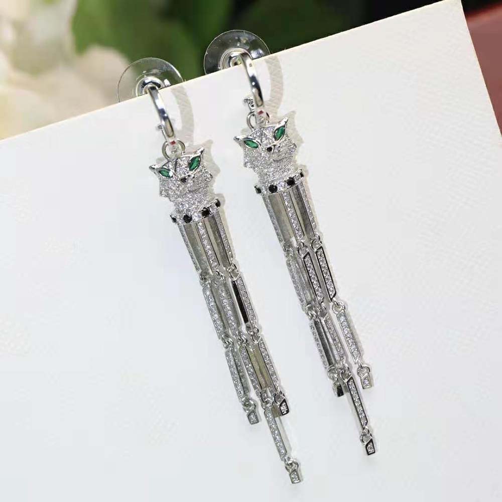 Cartier Women Panthère De Cartier Earrings in 18K White Gold and Diamonds (4)