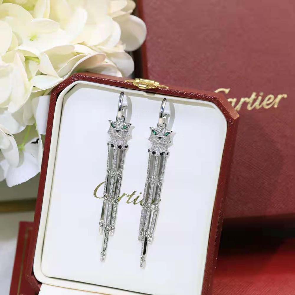 Cartier Women Panthère De Cartier Earrings in 18K White Gold and Diamonds (5)