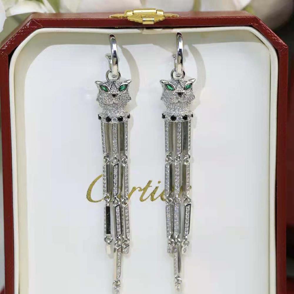 Cartier Women Panthère De Cartier Earrings in 18K White Gold and Diamonds (7)