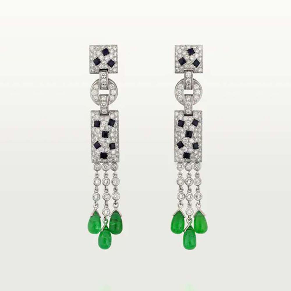 Cartier Women Panthère De Cartier Earrings in 18K White Gold and Onyx