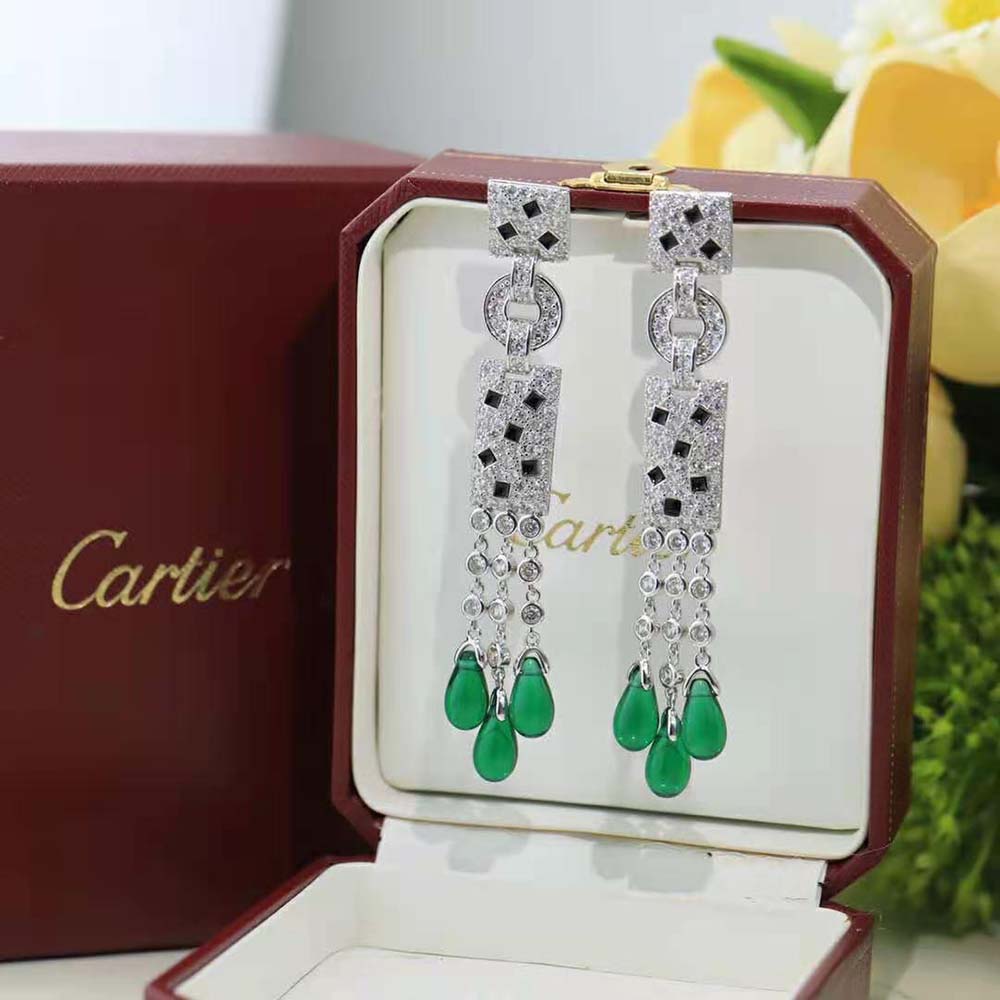 Cartier Women Panthère De Cartier Earrings in 18K White Gold and Onyx (3)
