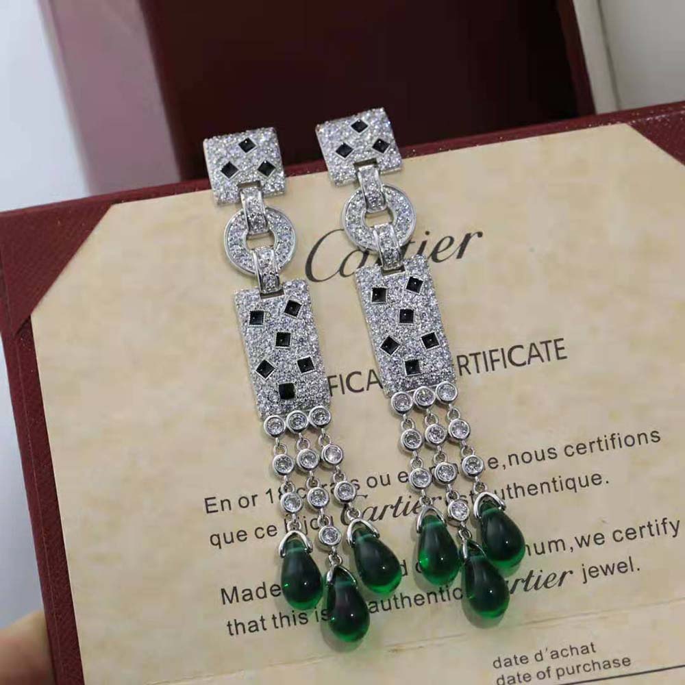 Cartier Women Panthère De Cartier Earrings in 18K White Gold and Onyx (4)