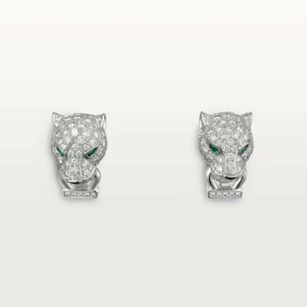 Cartier Women Panthère De Cartier Earrings in 18K White Gold with Diamonds (1)