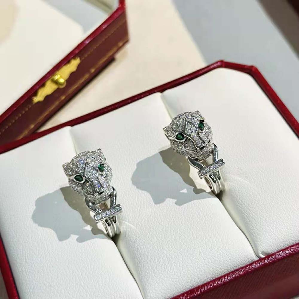 Cartier Women Panthère De Cartier Earrings in 18K White Gold with Diamonds (2)