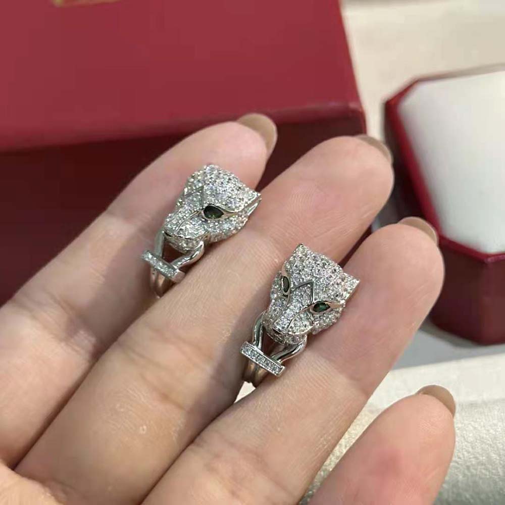 Cartier Women Panthère De Cartier Earrings in 18K White Gold with Diamonds (4)