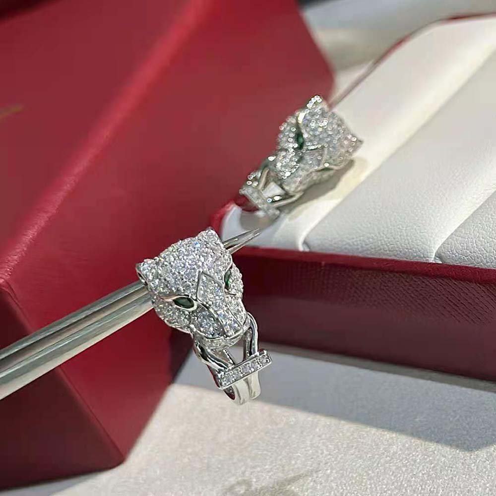 Cartier Women Panthère De Cartier Earrings in 18K White Gold with Diamonds (6)