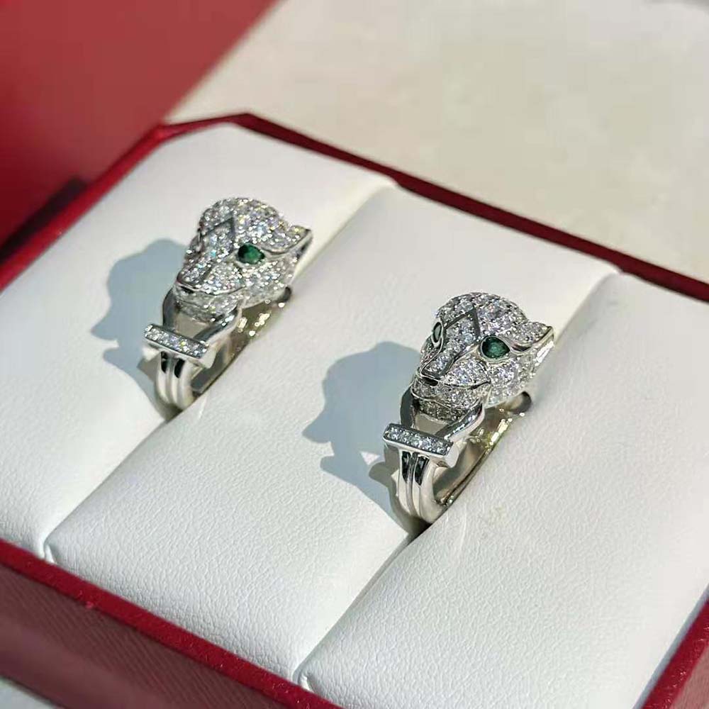 Cartier Women Panthère De Cartier Earrings in 18K White Gold with Diamonds (7)