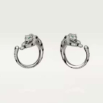 Cartier Women Panthère De Cartier Hoop Earrings in White Gold