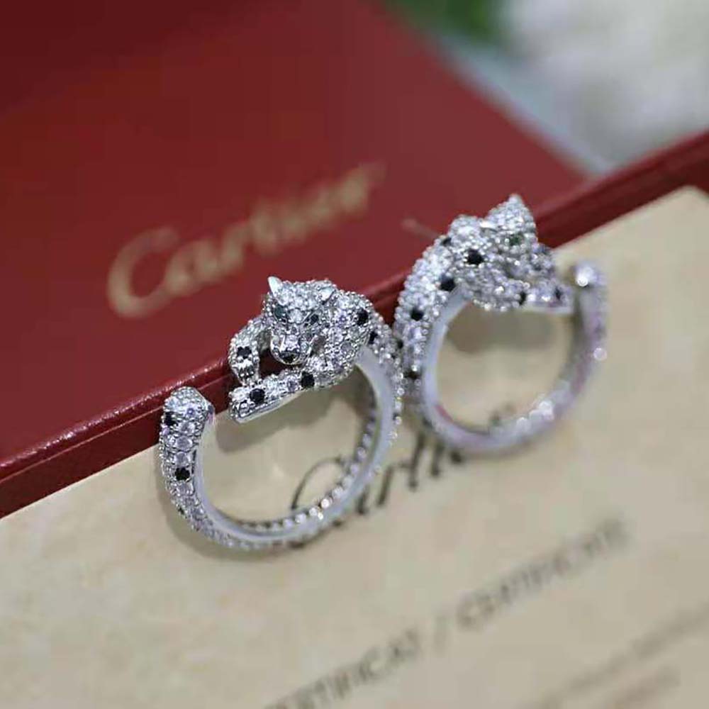 Cartier Women Panthère De Cartier Hoop Earrings in White Gold (2)