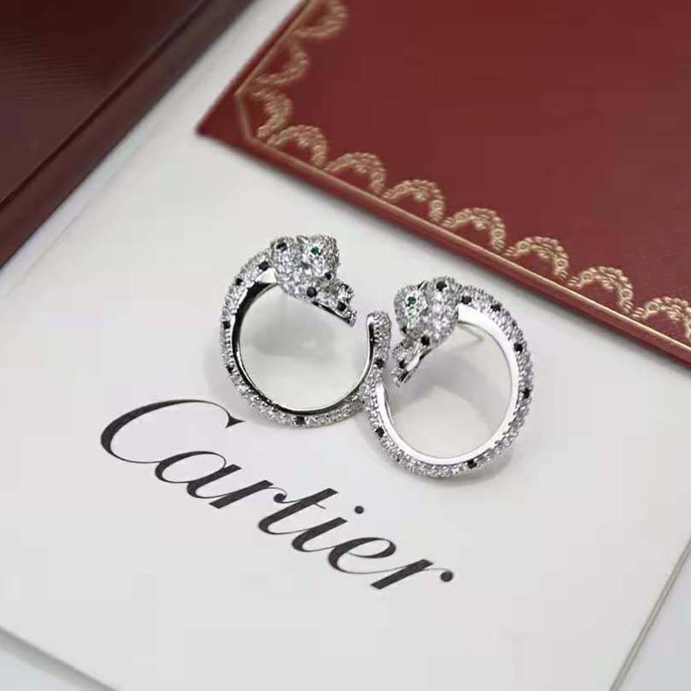 Cartier Women Panthère De Cartier Hoop Earrings in White Gold (5)