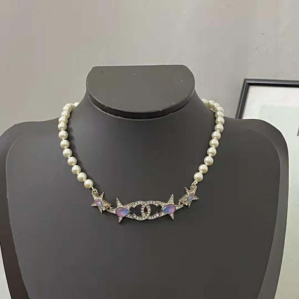 Chanel Women Choker in Metal Glass Pearls & Strass (7)