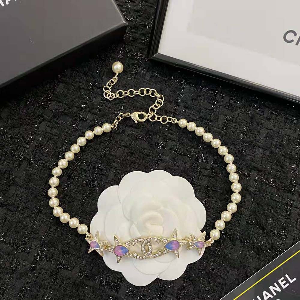 Chanel Women Choker in Metal Glass Pearls & Strass (8)