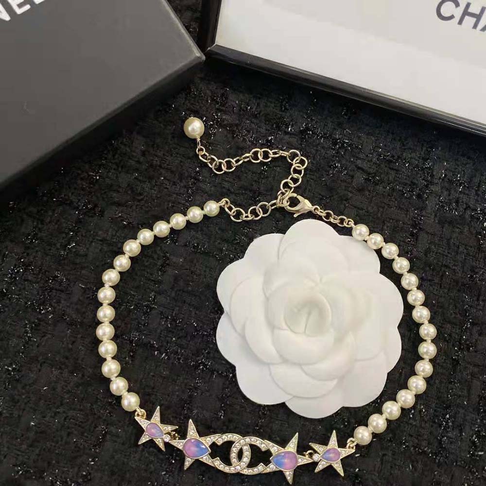 Chanel Women Choker in Metal Glass Pearls & Strass (9)