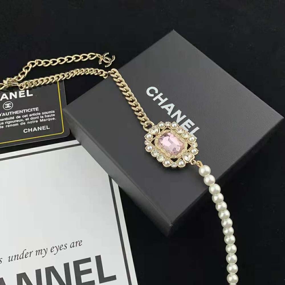 Chanel Women Long Necklace in Metal Resin Glass Pearls and Strass (3)