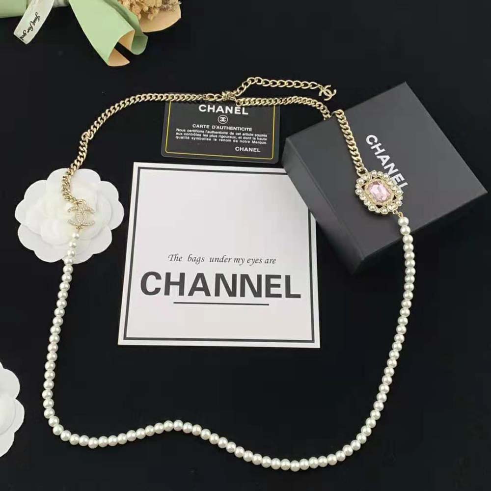 Chanel Women Long Necklace in Metal Resin Glass Pearls and Strass (5)