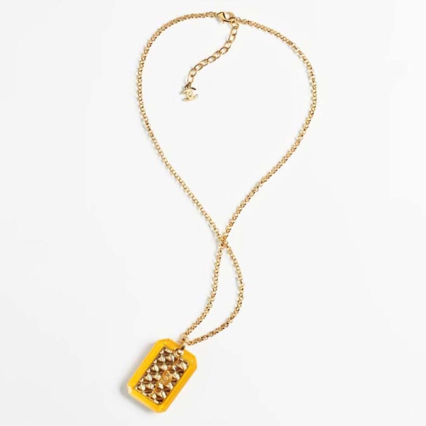 Chanel Women Long Pendant Necklace in Metal & Resin (1)