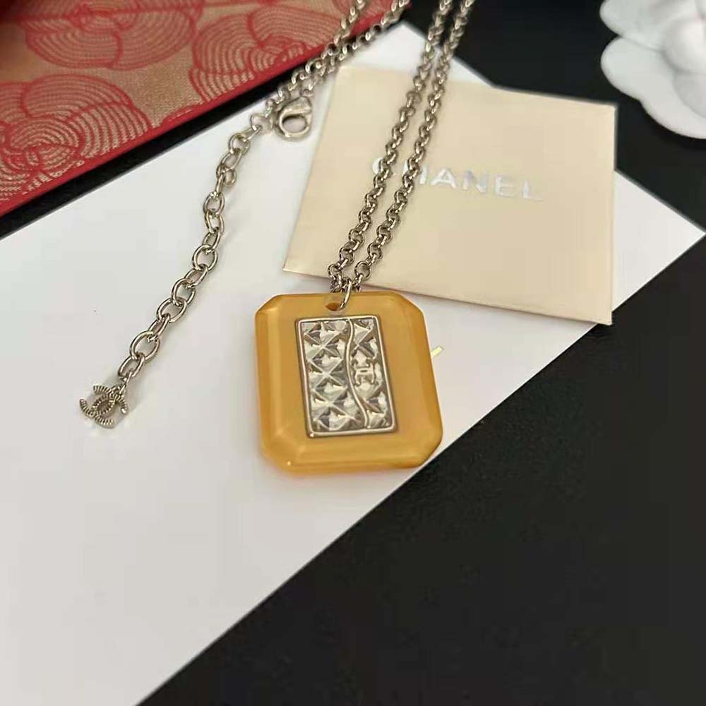 Chanel Women Long Pendant Necklace in Metal & Resin (3)